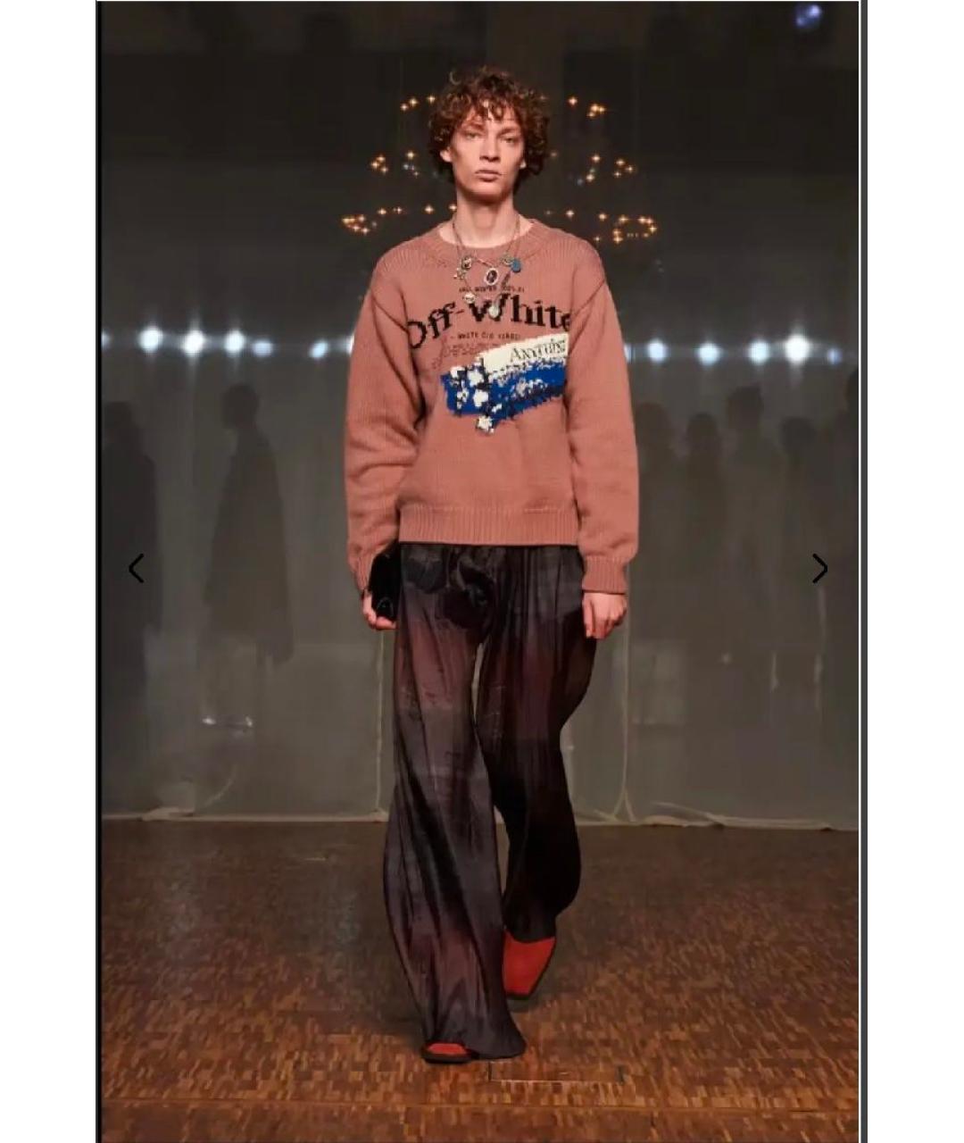 OFF-WHITE Розовый шерстяной джемпер / свитер, фото 7