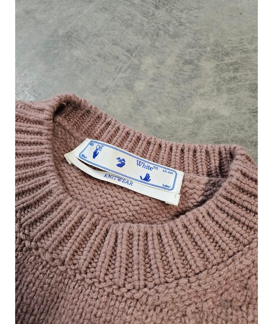 OFF-WHITE Розовый шерстяной джемпер / свитер, фото 3