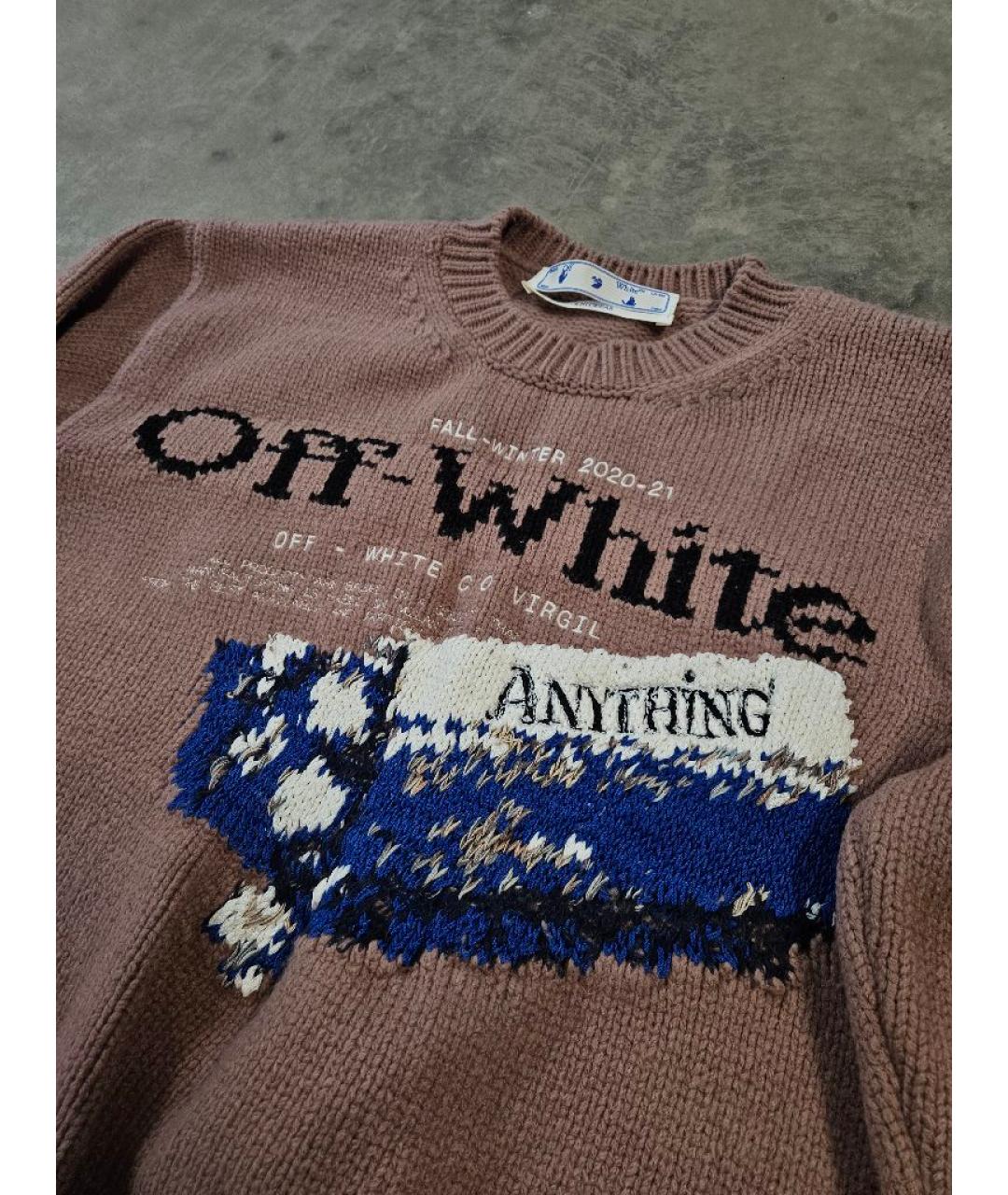 OFF-WHITE Розовый шерстяной джемпер / свитер, фото 4