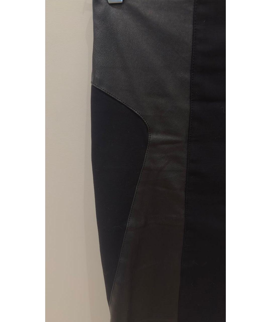 DROME Черная кожаная юбка миди, фото 4