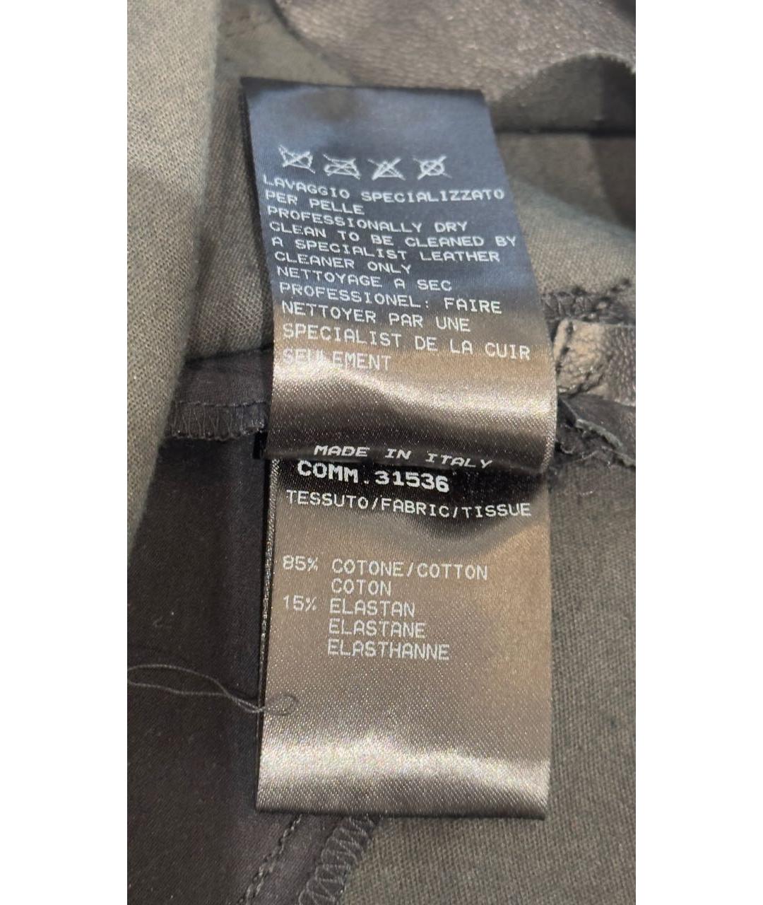 DROME Черная кожаная юбка миди, фото 7