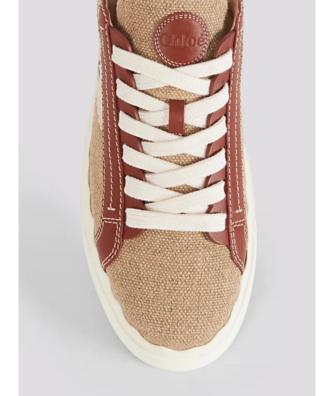 CHLOE Бежевые текстильные кеды, фото 4