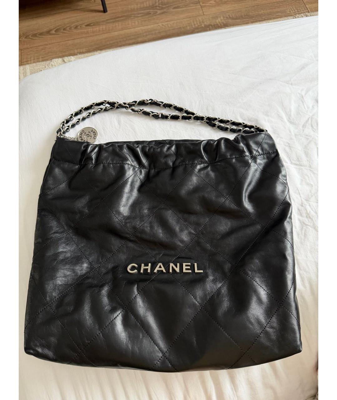 CHANEL Черная кожаная сумка тоут, фото 2