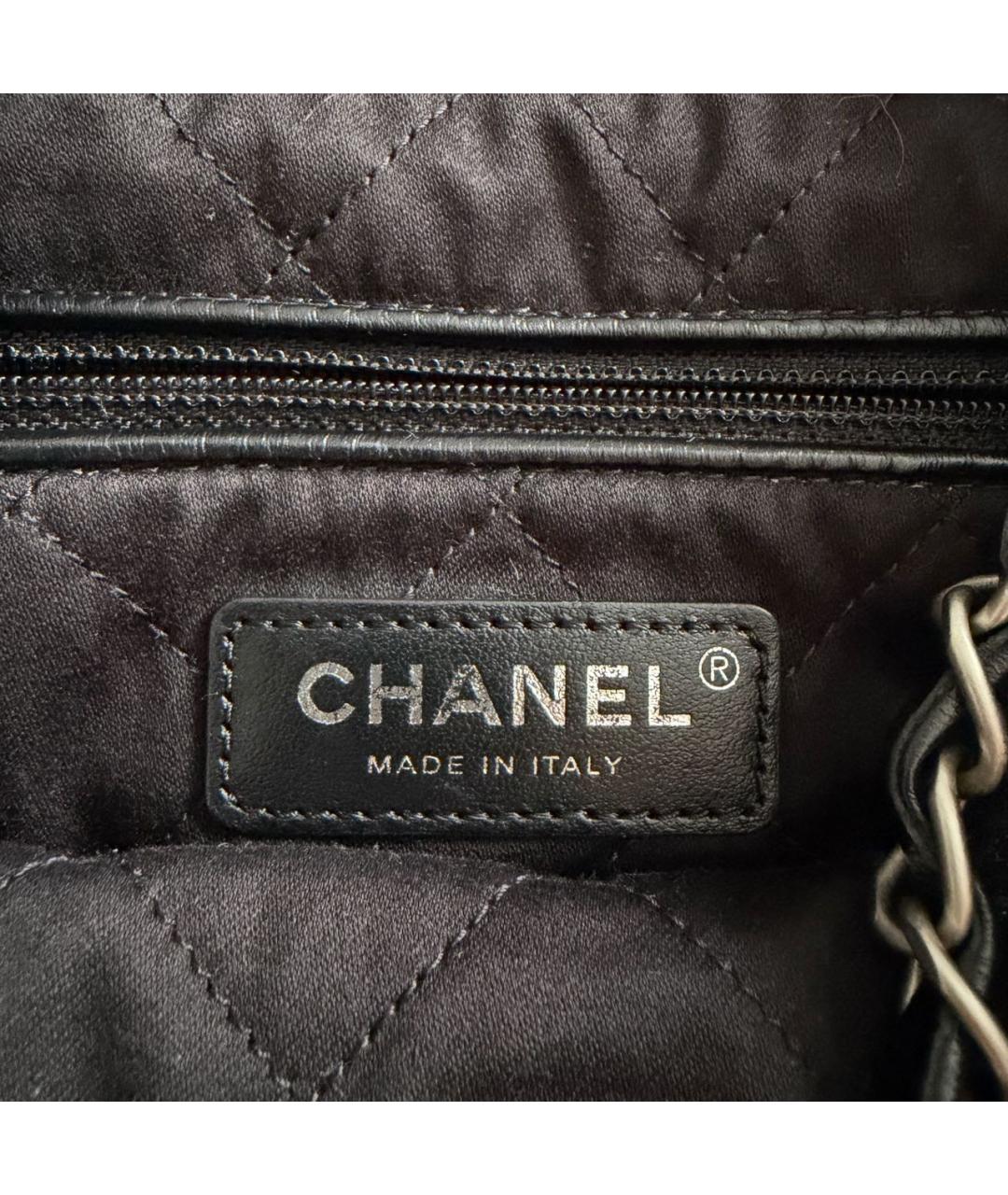 CHANEL Черная кожаная сумка тоут, фото 6