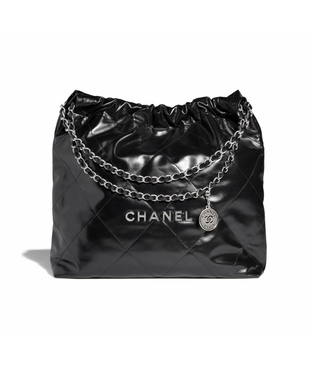 CHANEL Черная кожаная сумка тоут, фото 9