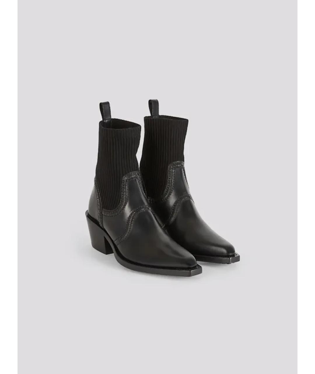 CHLOE Черные кожаные полусапоги, фото 2