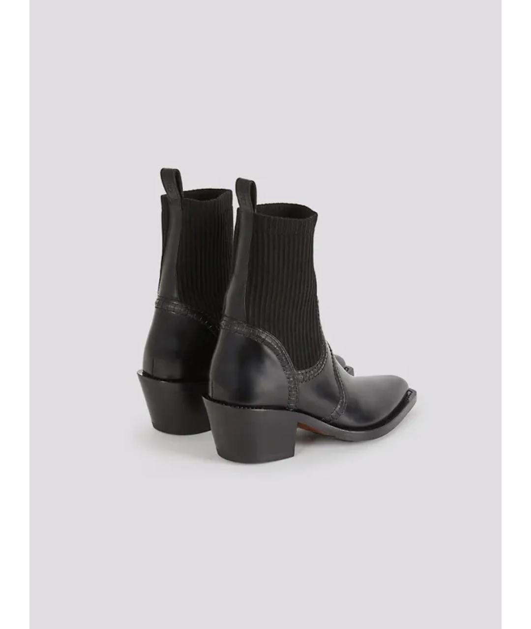 CHLOE Черные кожаные полусапоги, фото 3