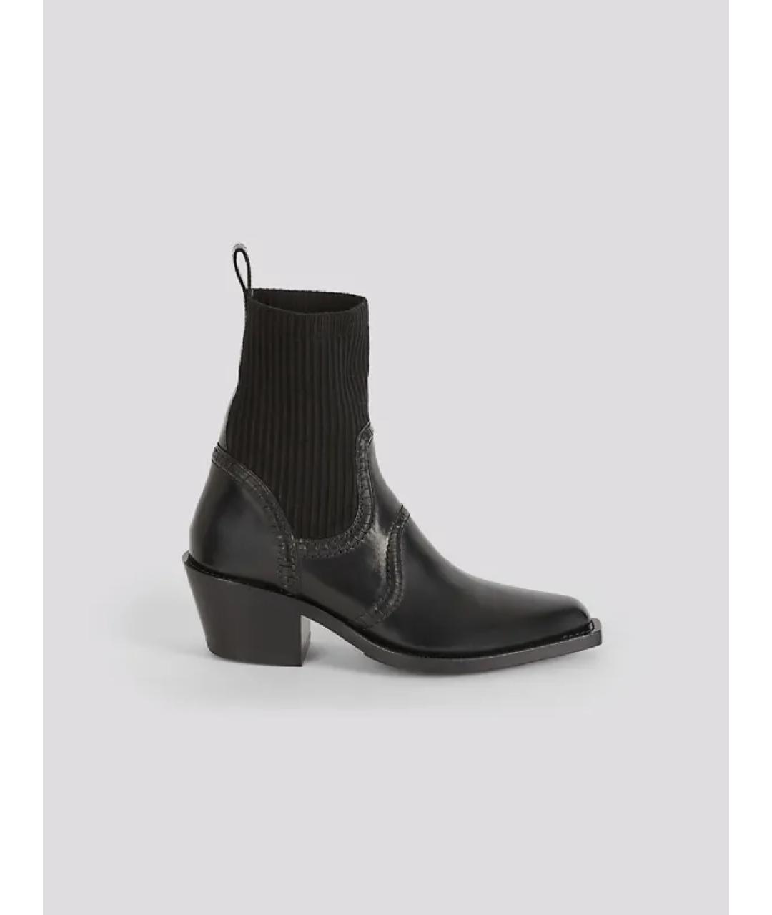 CHLOE Черные кожаные полусапоги, фото 5