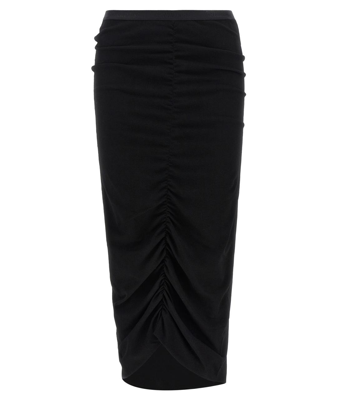 VALENTINO Черная вискозная юбка миди, фото 1
