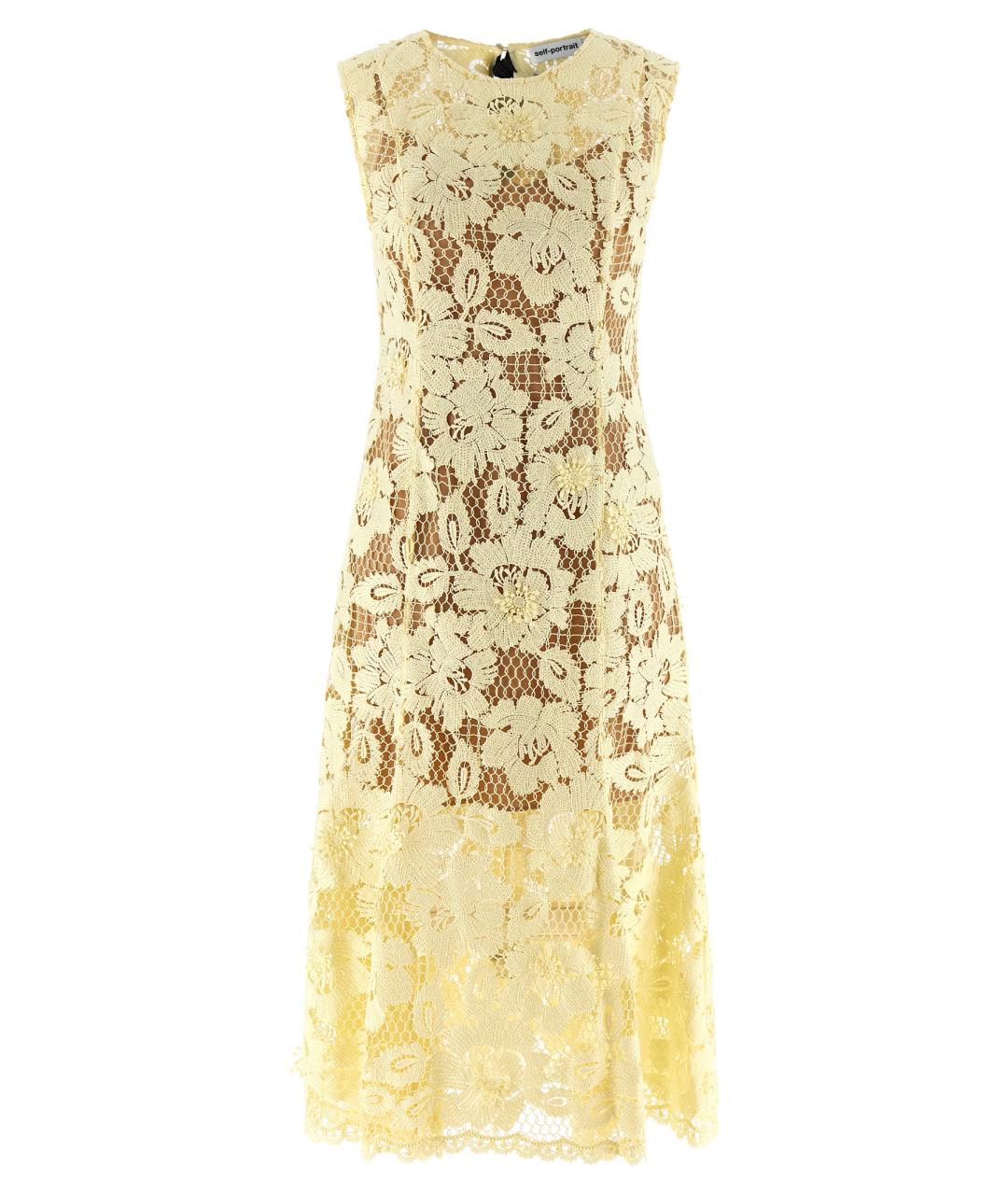 SELF-PORTRAIT Желтое полиэстеровое коктейльное платье, фото 1