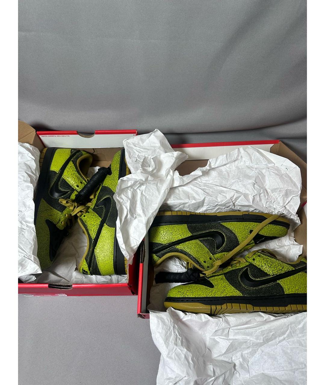 NIKE Зеленые кожаные кроссовки, фото 5