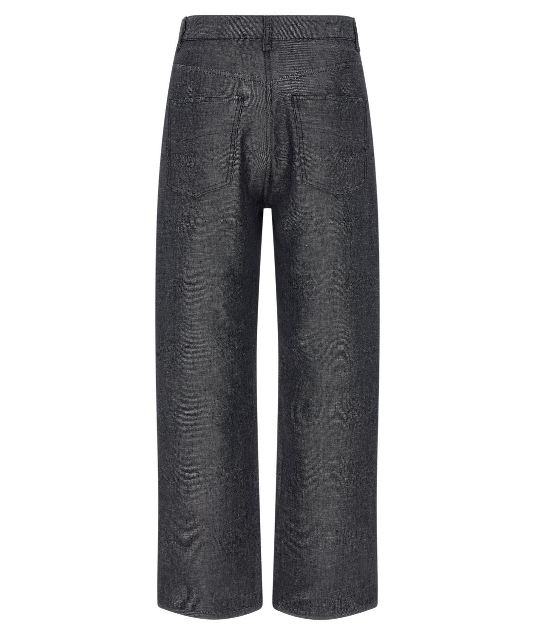 FENDI Серые хлопко-леновые прямые джинсы, фото 2