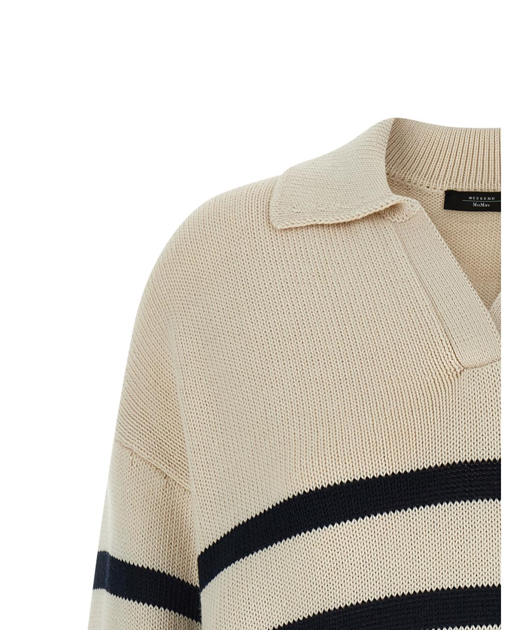 WEEKEND MAX MARA Бежевый хлопковый джемпер / свитер, фото 3