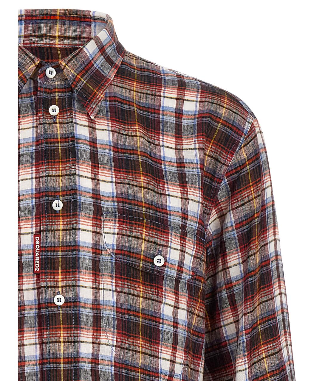 DSQUARED2 Мульти льняная кэжуал рубашка, фото 3