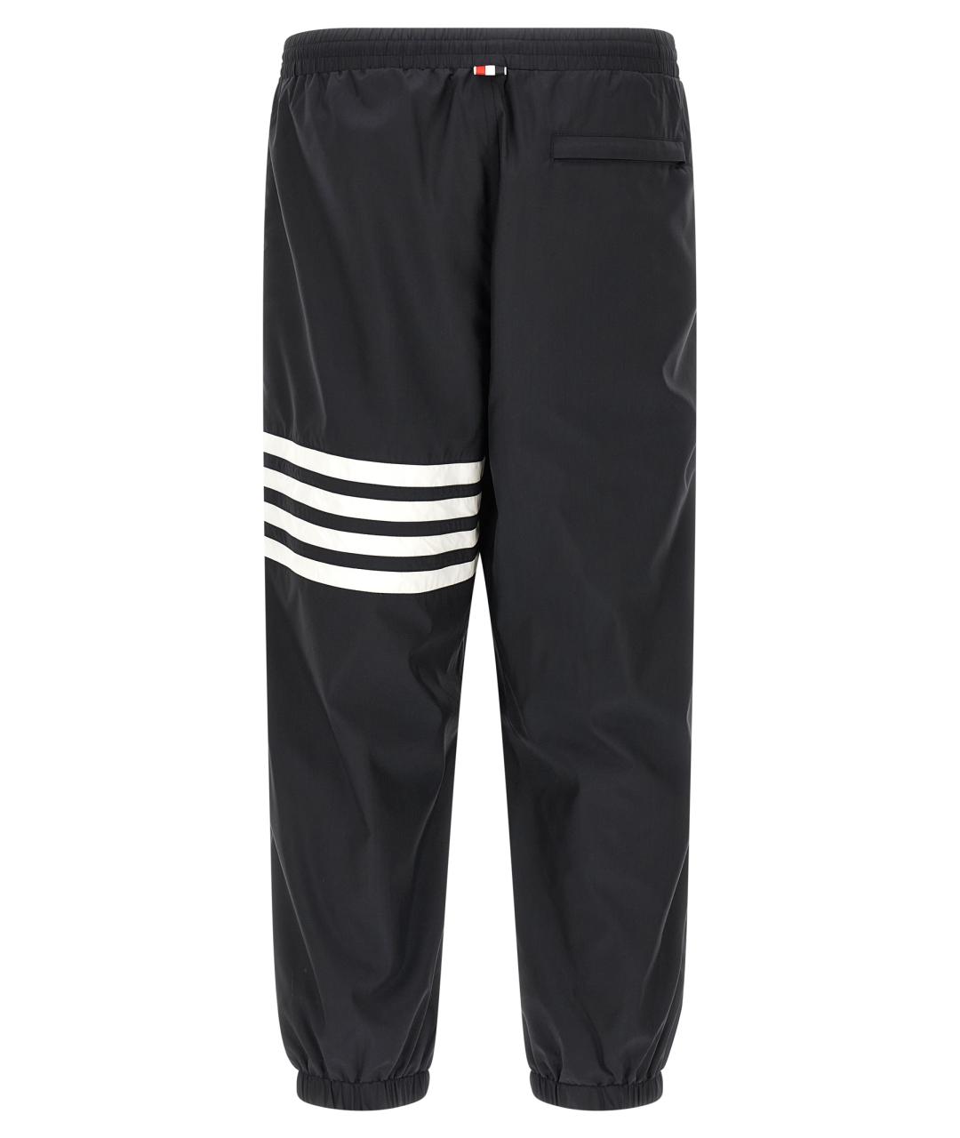 THOM BROWNE Темно-синие полиамидовые повседневные брюки, фото 2