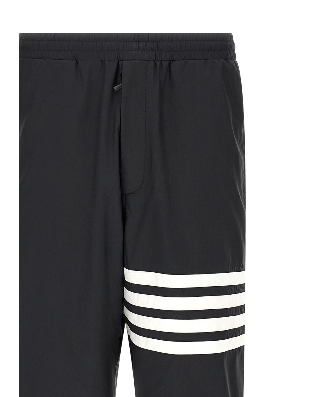 THOM BROWNE Темно-синие полиамидовые повседневные брюки, фото 3