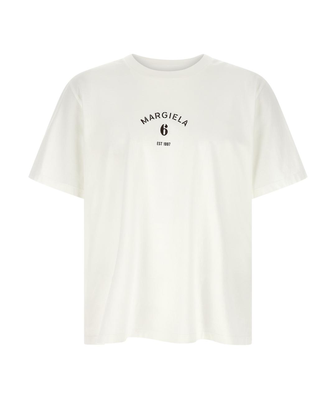 MM6 MAISON MARGIELA Белая хлопковая футболка, фото 1