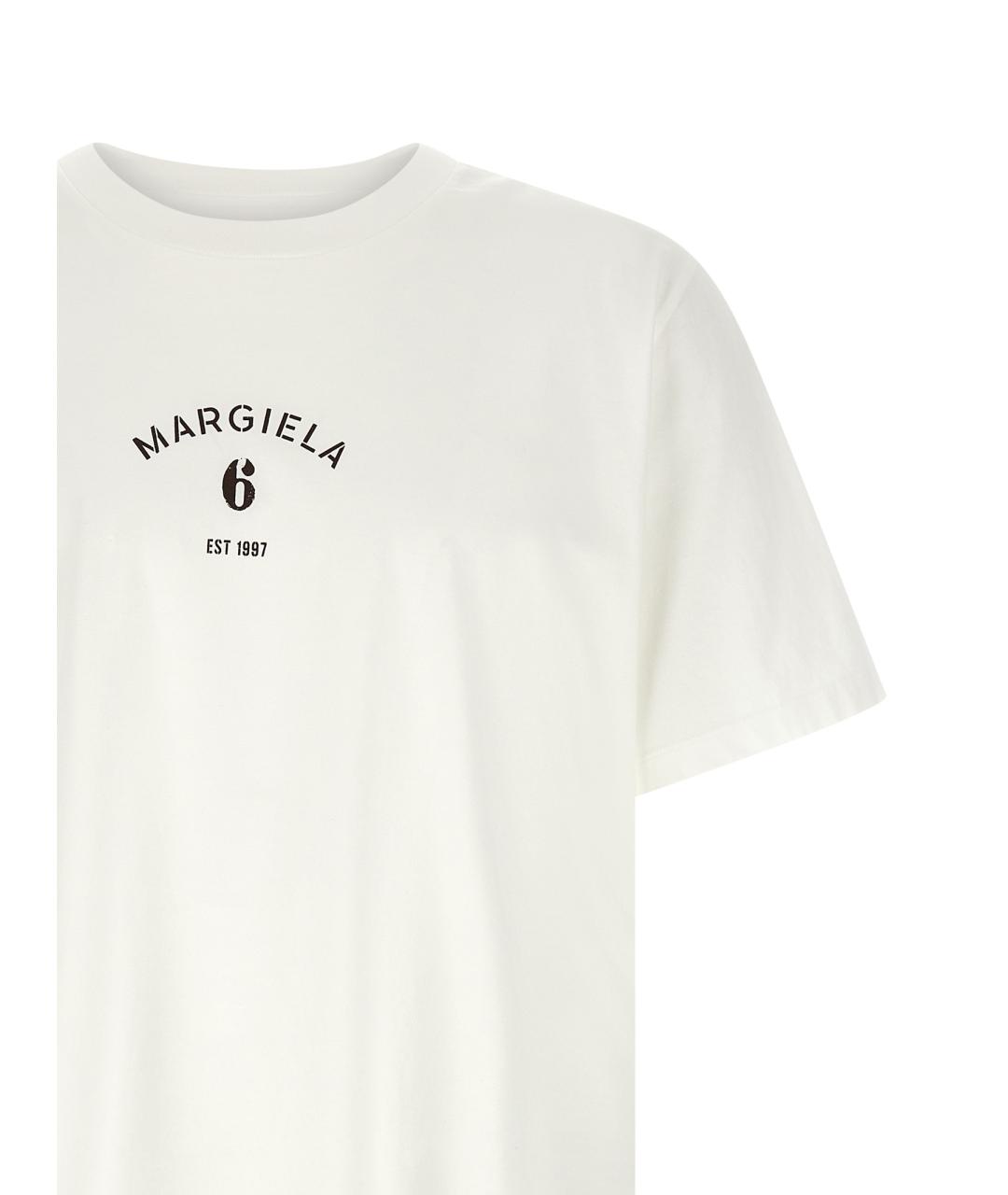 MM6 MAISON MARGIELA Белая хлопковая футболка, фото 3