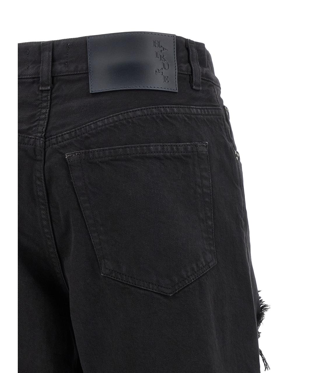 HAIKURE Черные хлопковые прямые джинсы, фото 4