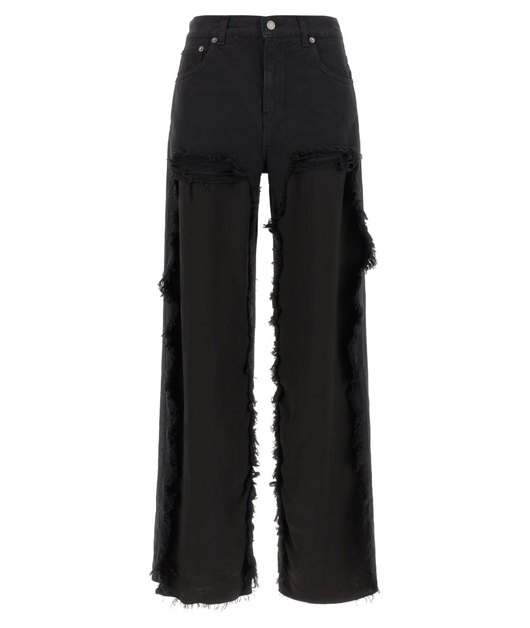 HAIKURE Черные хлопковые прямые джинсы, фото 1