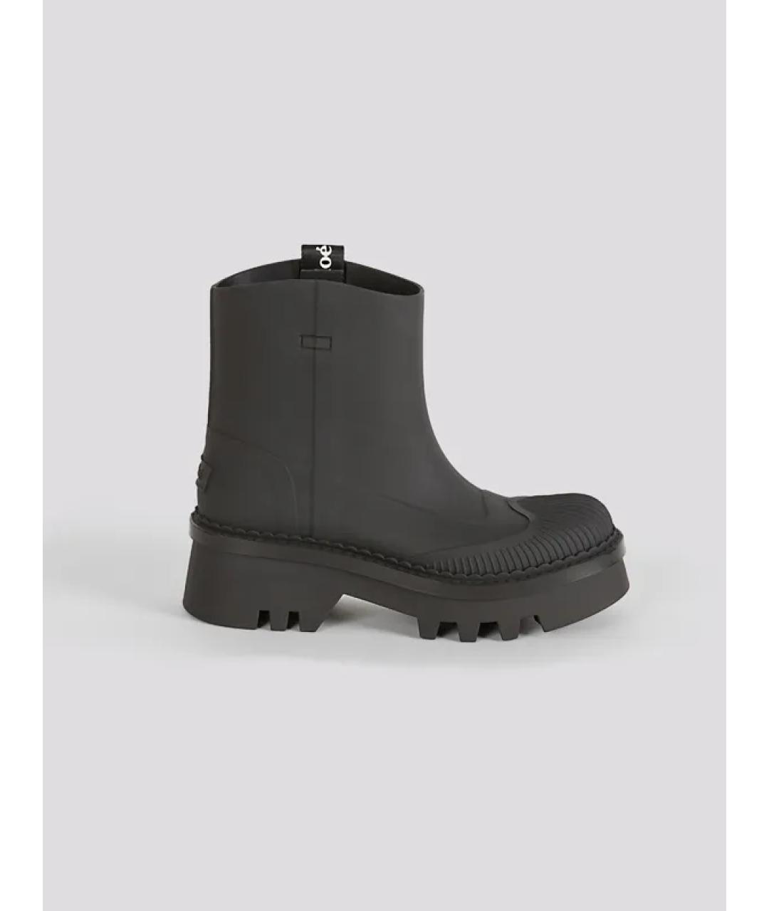 CHLOE Черные резиновые полусапоги, фото 5