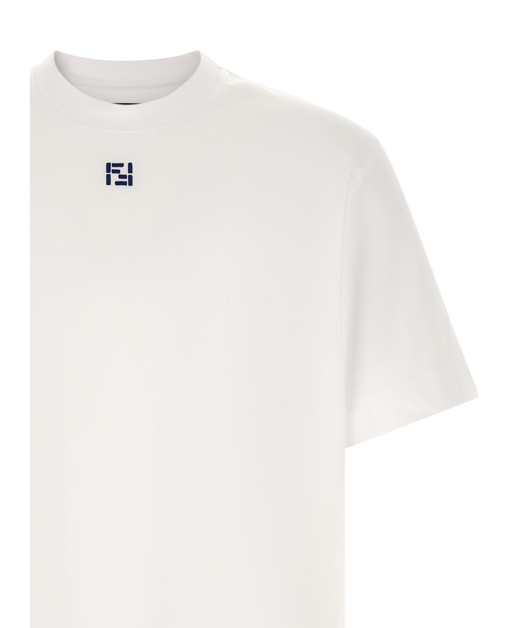 FENDI Белая хлопковая футболка, фото 3