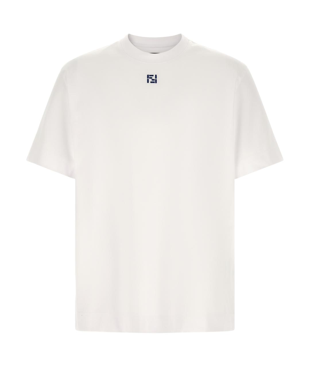 FENDI Белая хлопковая футболка, фото 1