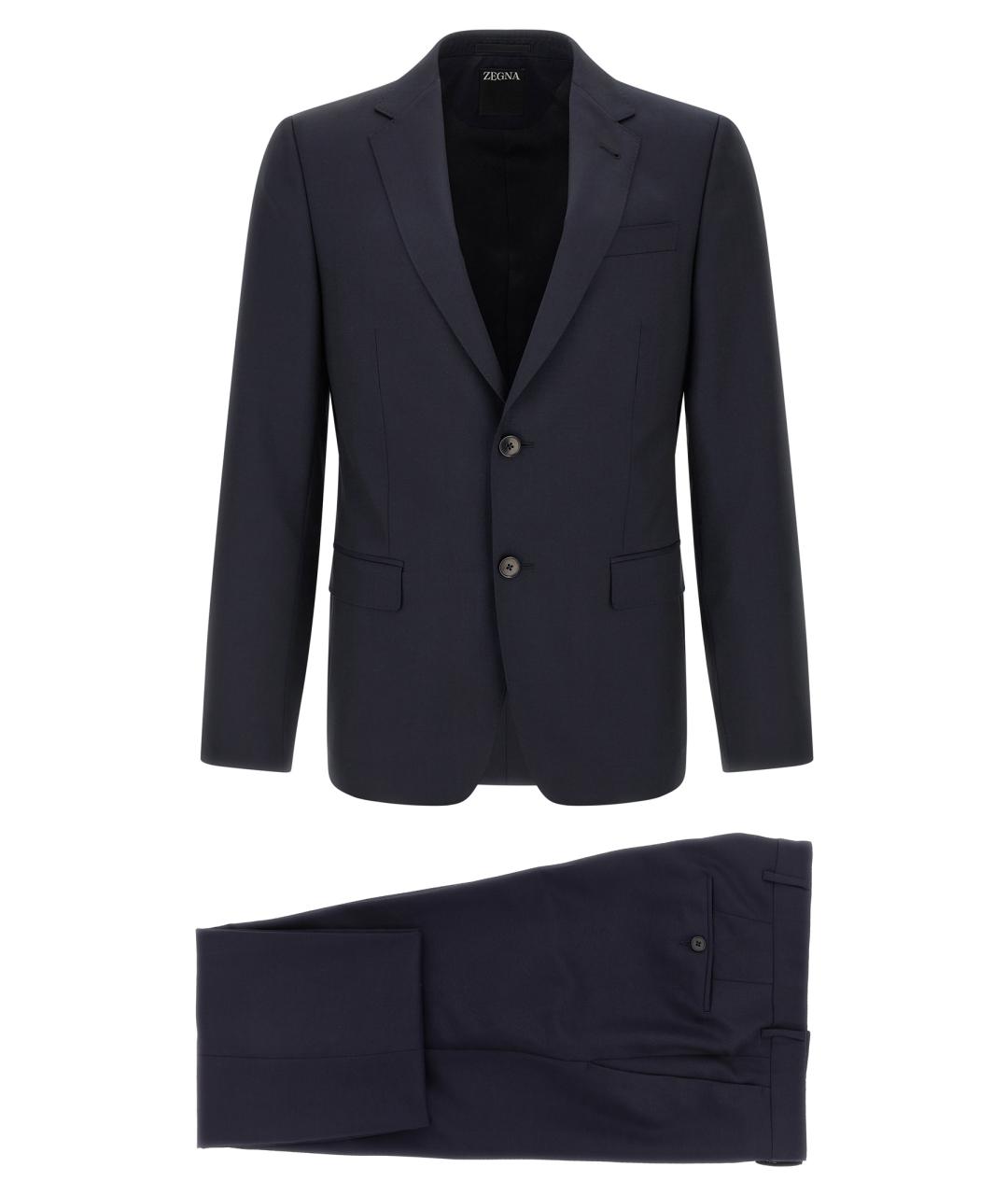 ZEGNA Темно-синий классический костюм, фото 1