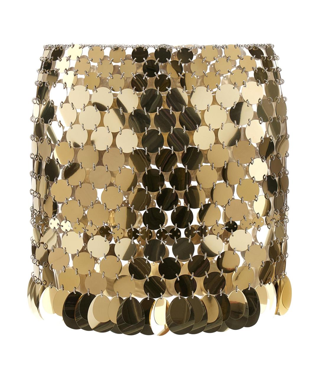 PACO RABANNE Золотая полиэстеровая юбка мини, фото 1