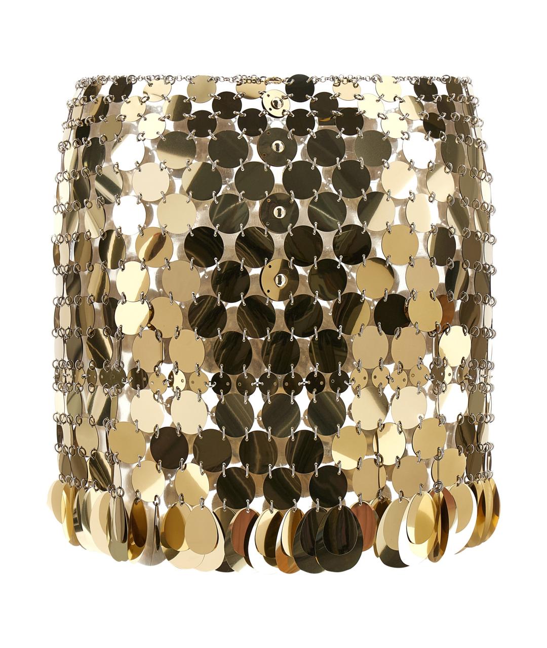 PACO RABANNE Золотая полиэстеровая юбка мини, фото 2