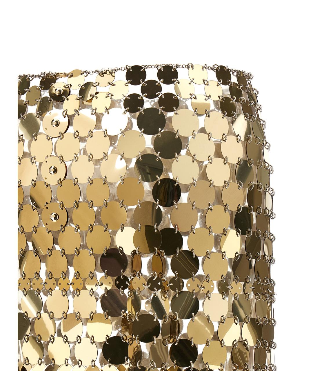 PACO RABANNE Золотая полиэстеровая юбка мини, фото 4
