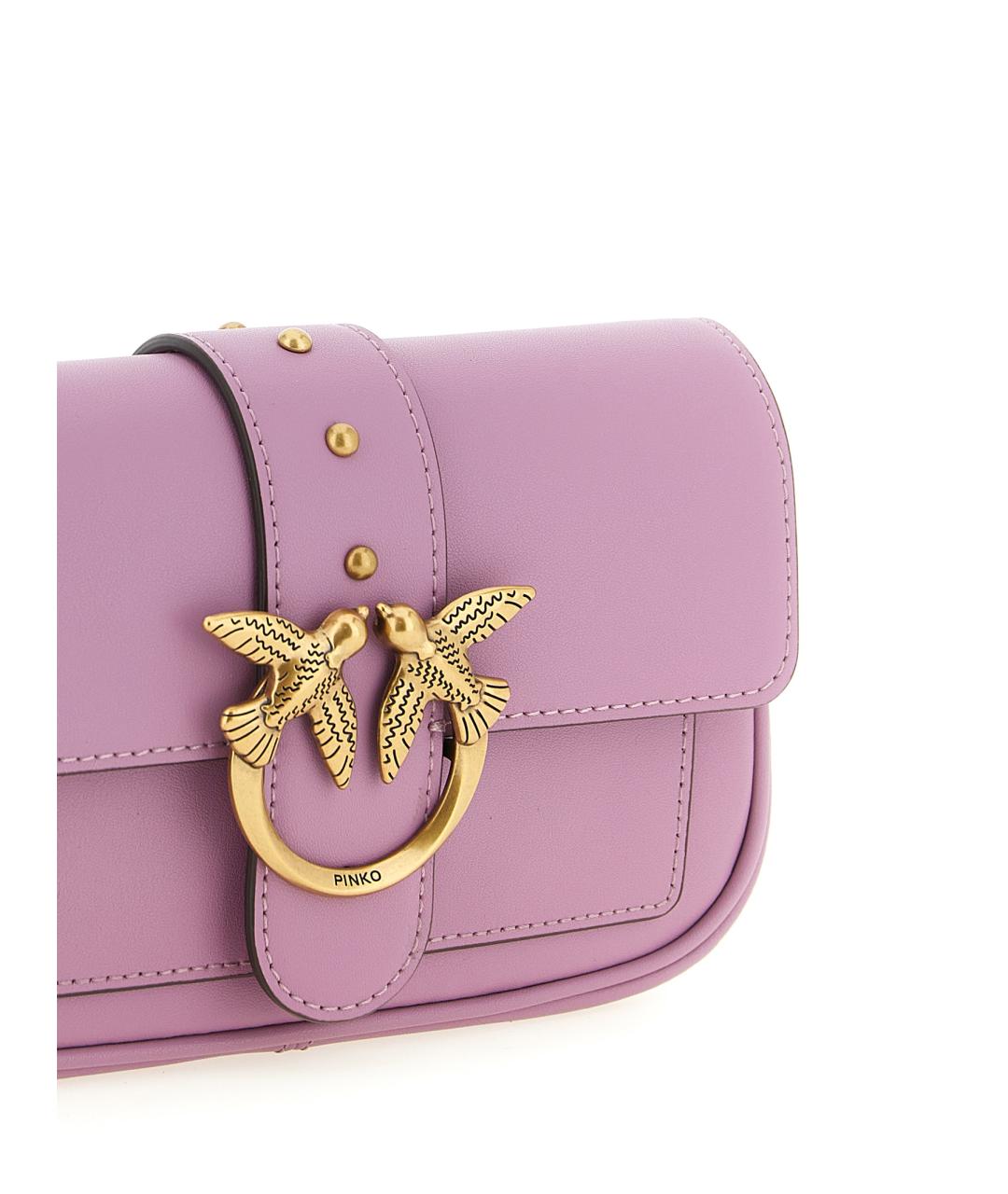 PINKO Розовая кожаная сумка через плечо, фото 3
