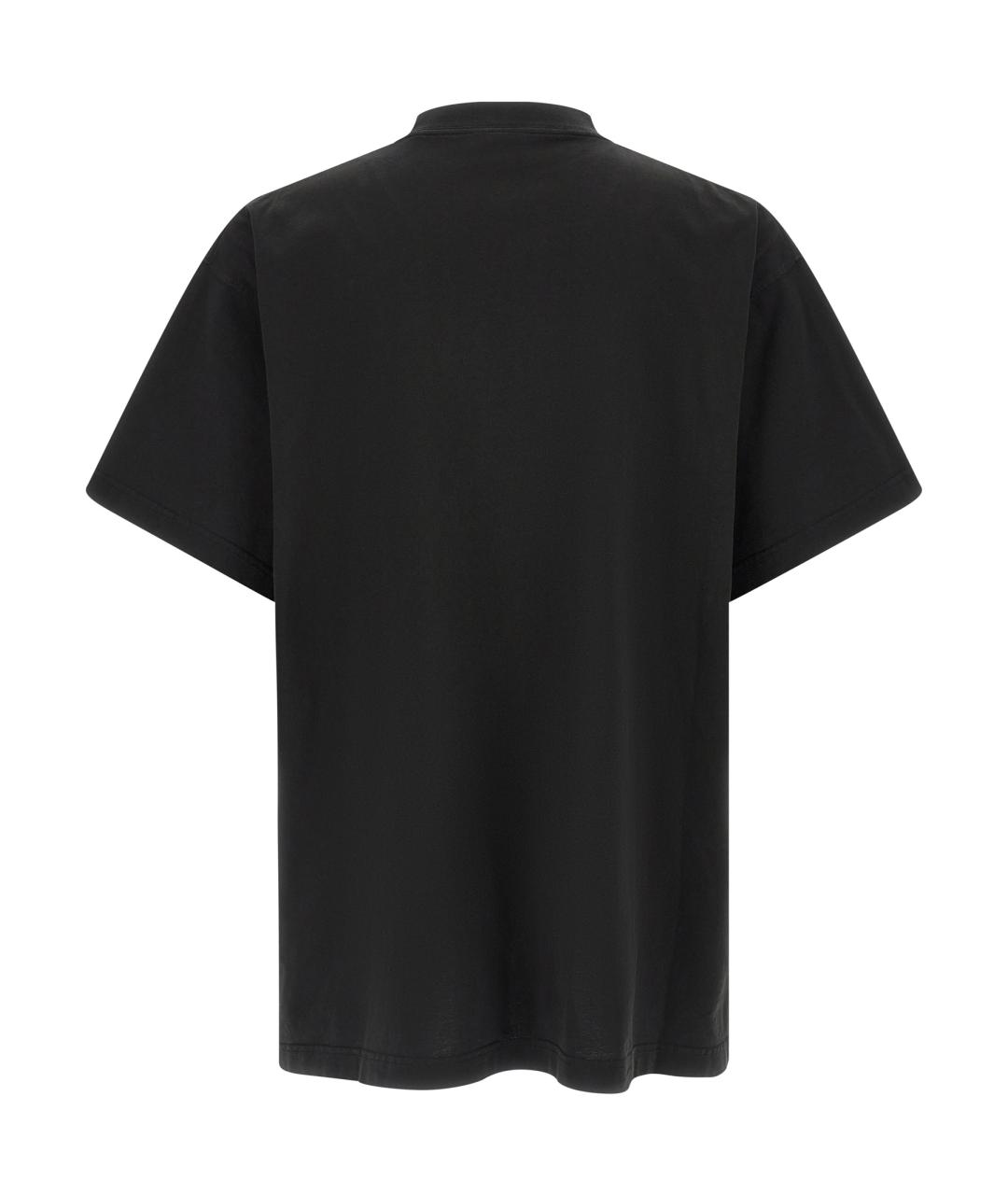 BALENCIAGA Черная хлопковая футболка, фото 2