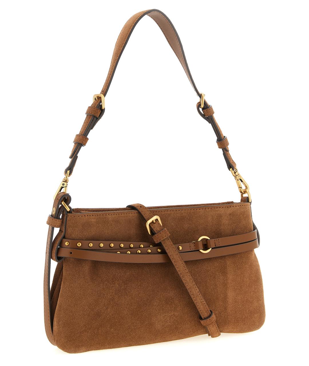 PINKO Коричневая замшевая сумка через плечо, фото 2