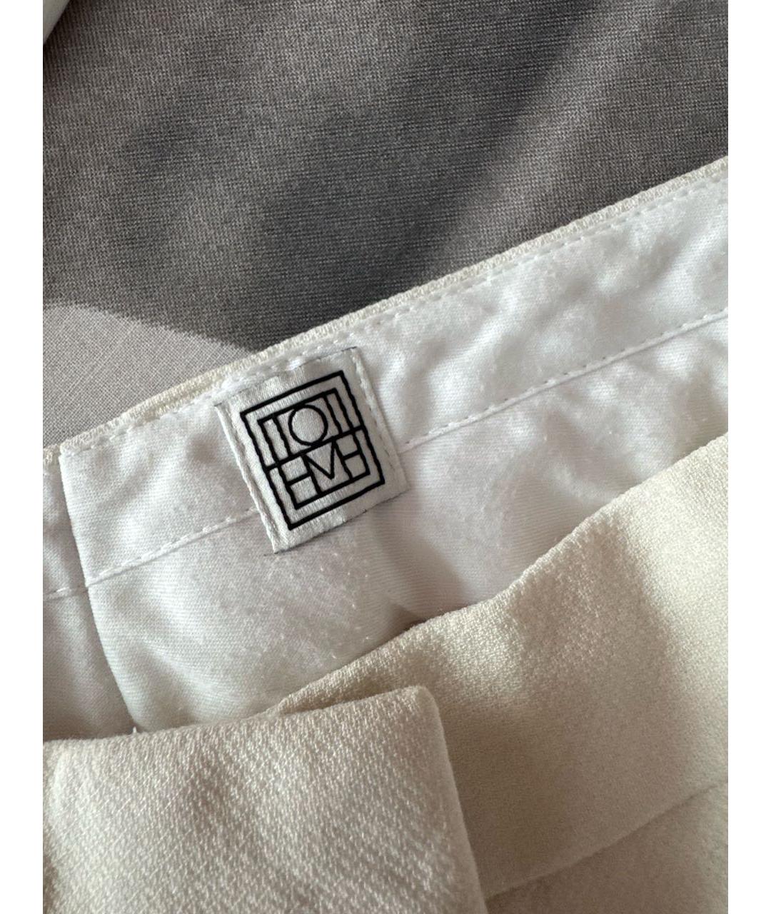 TOTEME Бежевые вискозные прямые брюки, фото 5