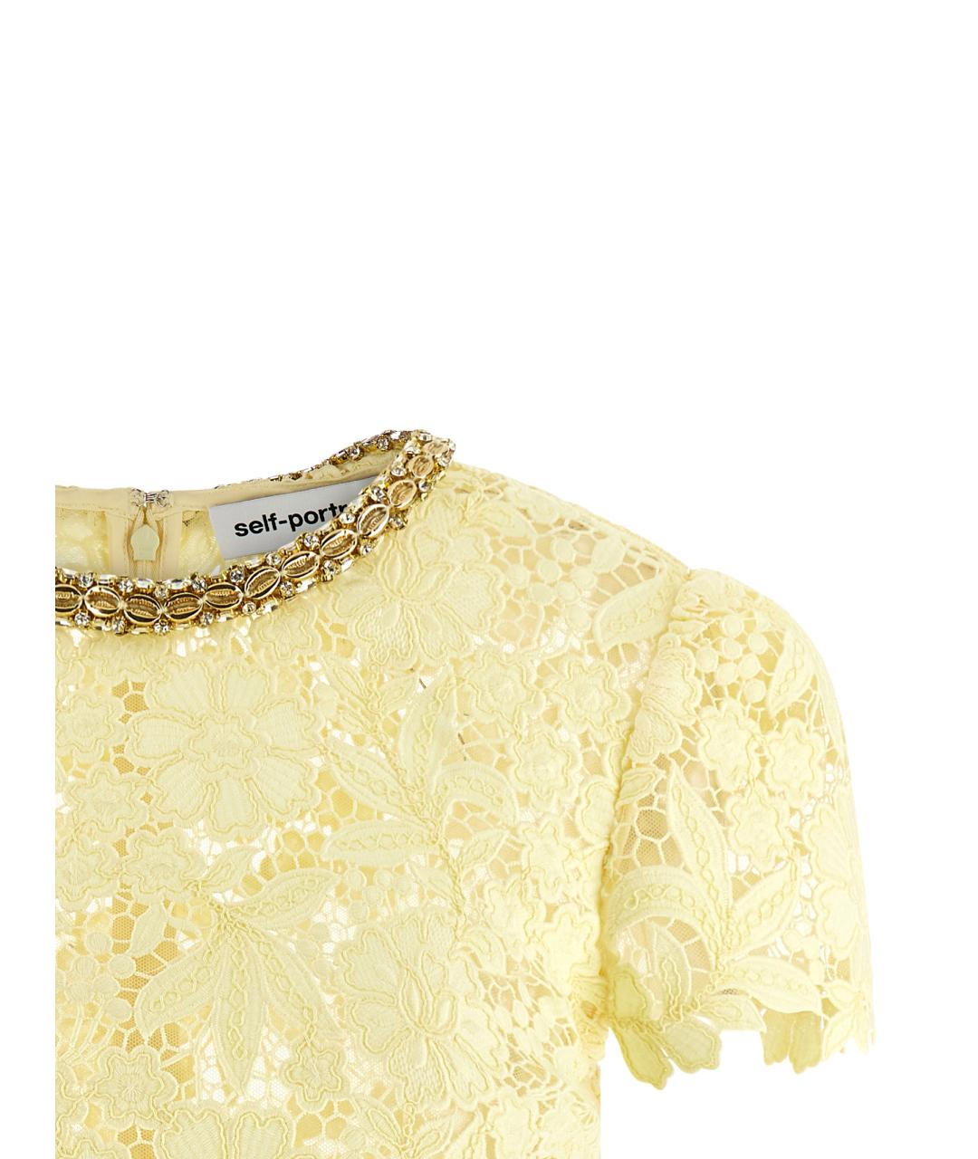 SELF-PORTRAIT Желтая полиэстеровая блузы, фото 3