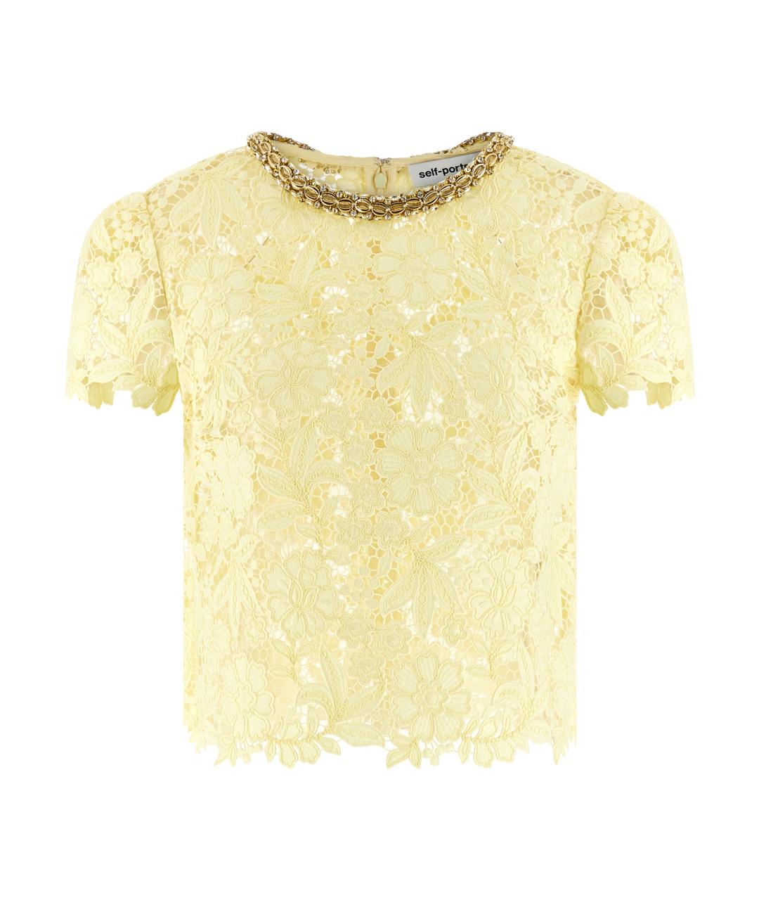 SELF-PORTRAIT Желтая полиэстеровая блузы, фото 1