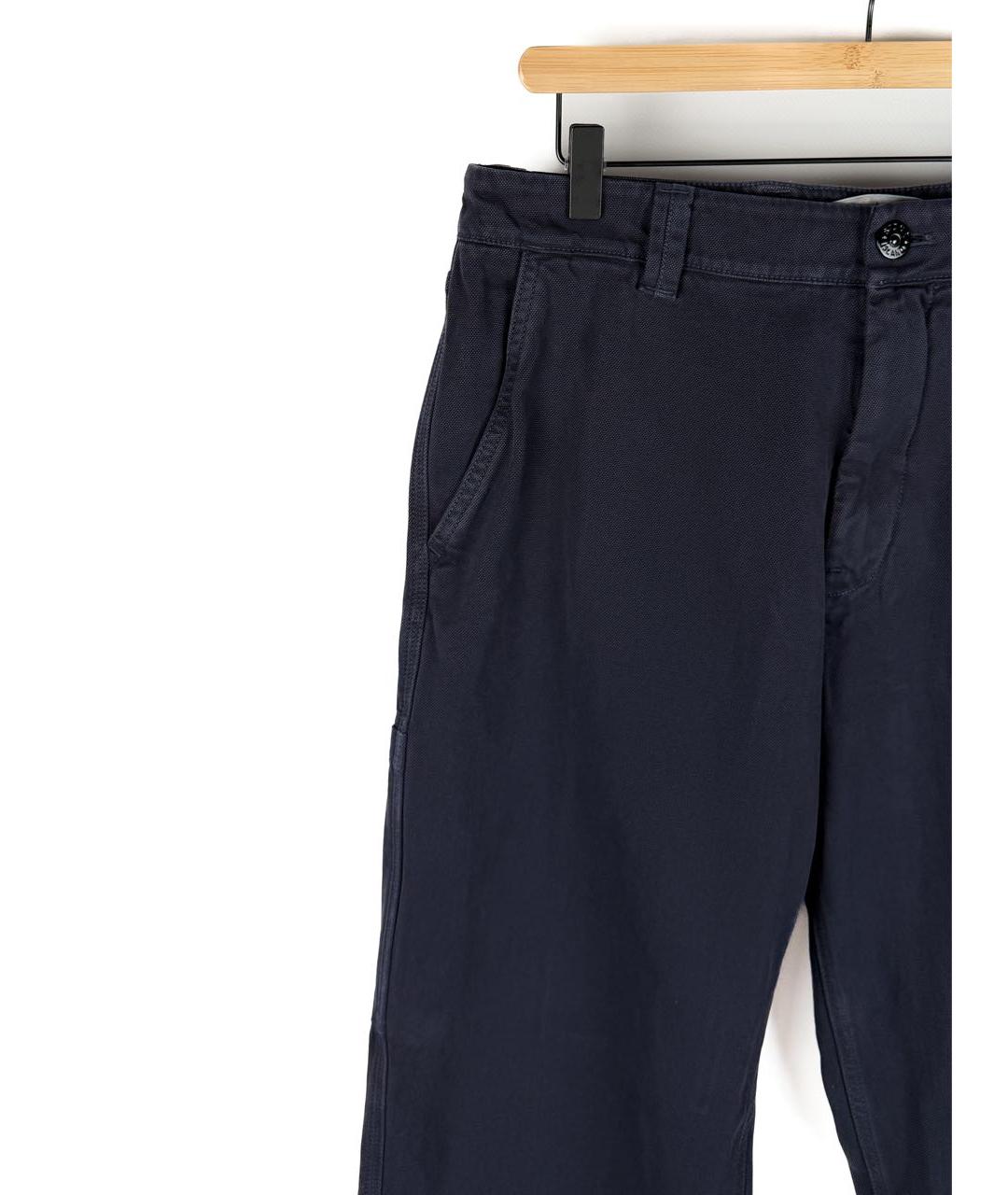 STONE ISLAND Темно-синие хлопковые повседневные брюки, фото 3