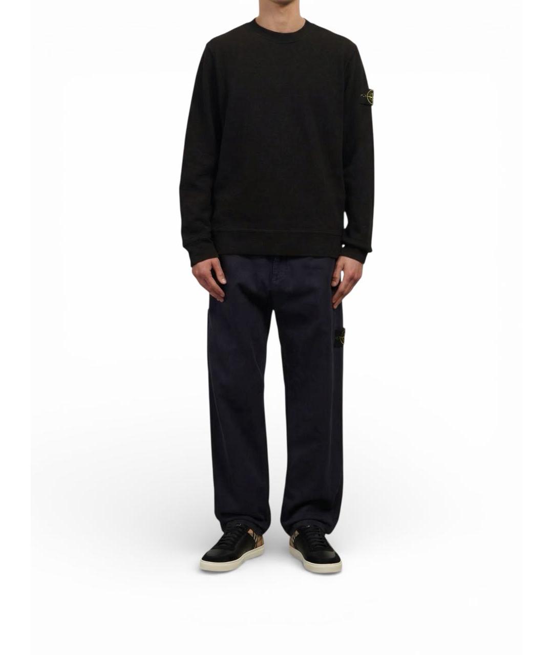 STONE ISLAND Темно-синие хлопковые повседневные брюки, фото 6