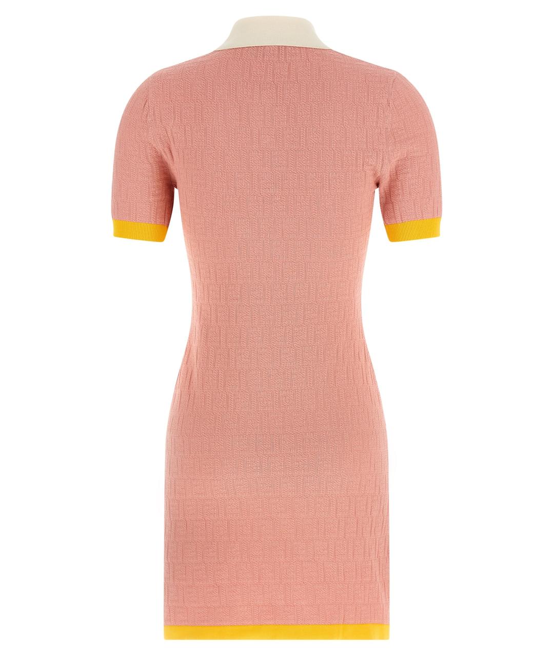 FENDI Розовое хлопковое повседневное платье, фото 2