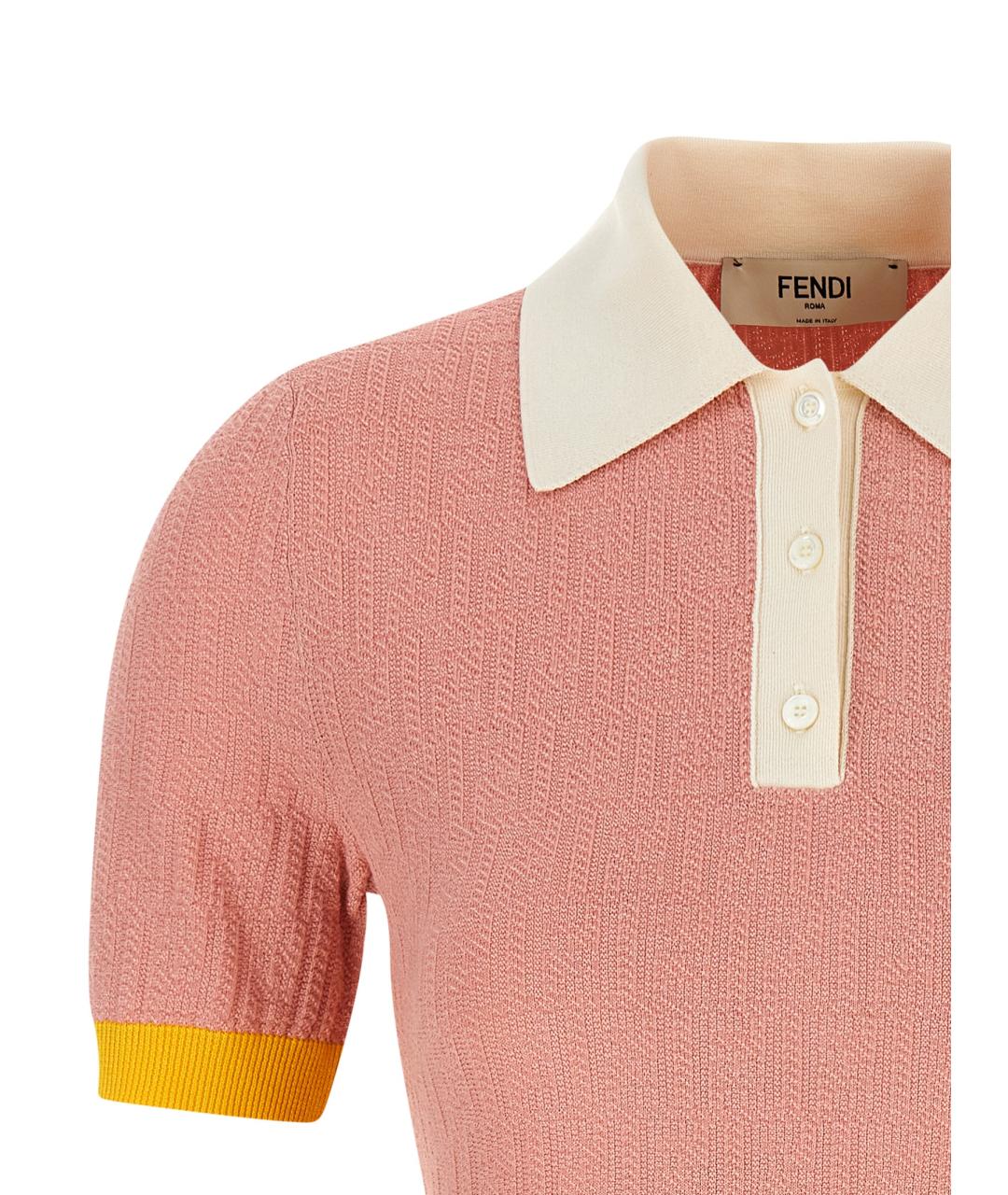 FENDI Розовое хлопковое повседневное платье, фото 3