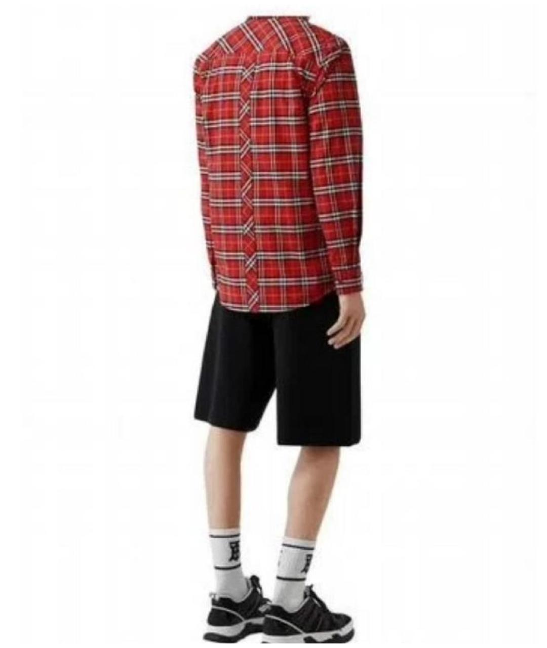 BURBERRY Красная хлопко-эластановая рубашка, фото 3