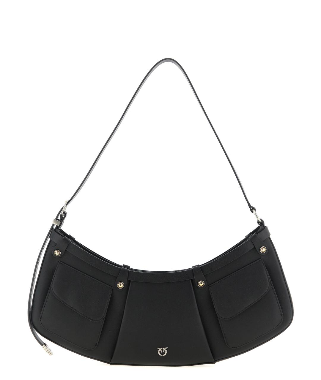 PINKO Черная кожаная сумка через плечо, фото 1