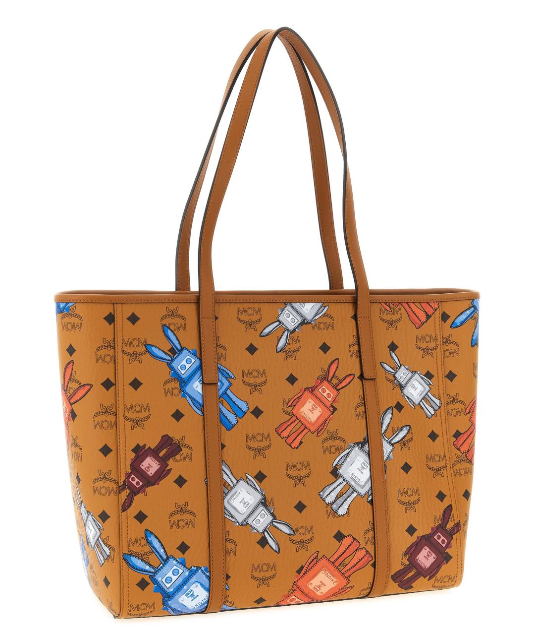 MCM Коричневая сумка тоут из искусственной кожи, фото 2