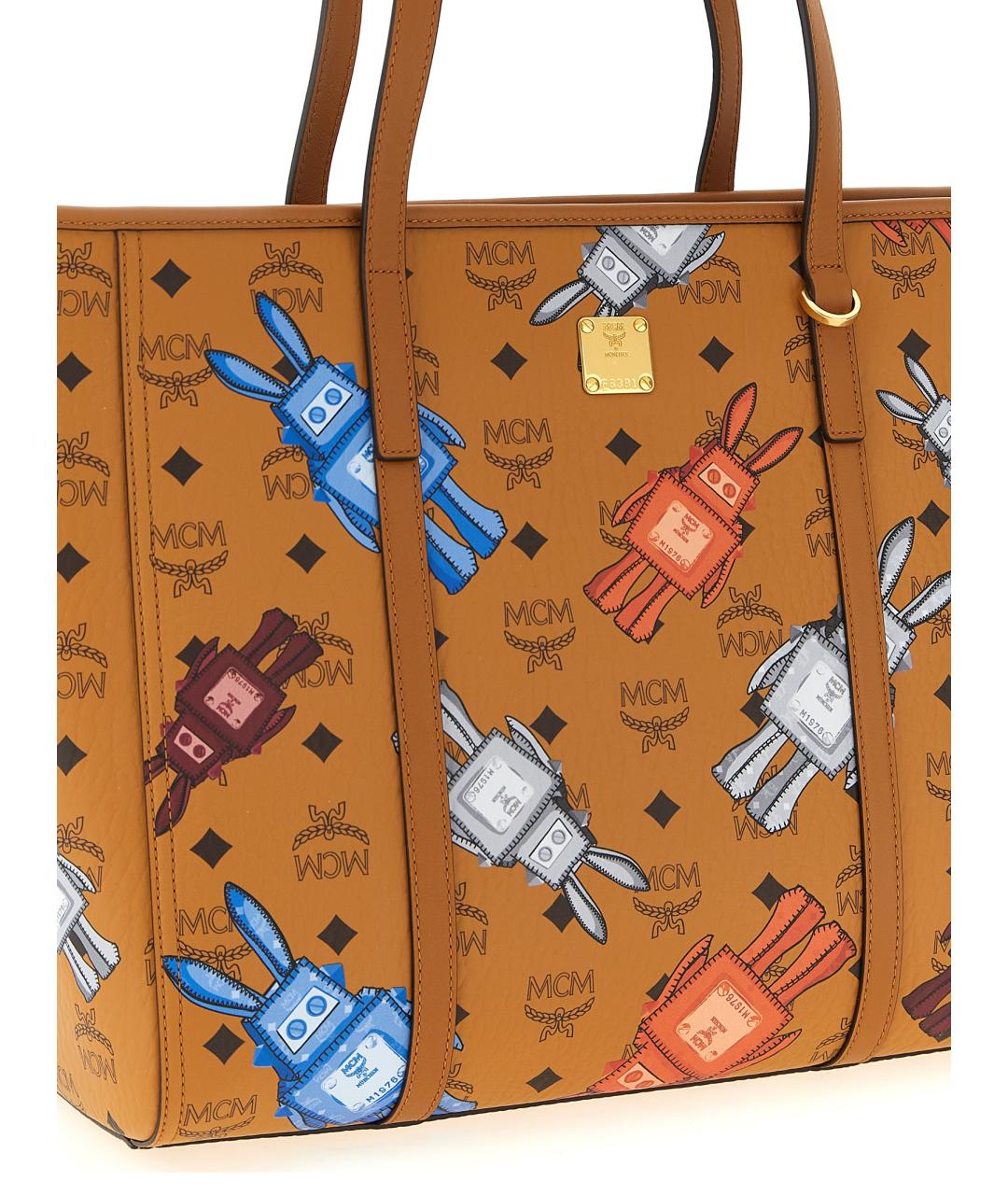 MCM Коричневая сумка тоут из искусственной кожи, фото 3
