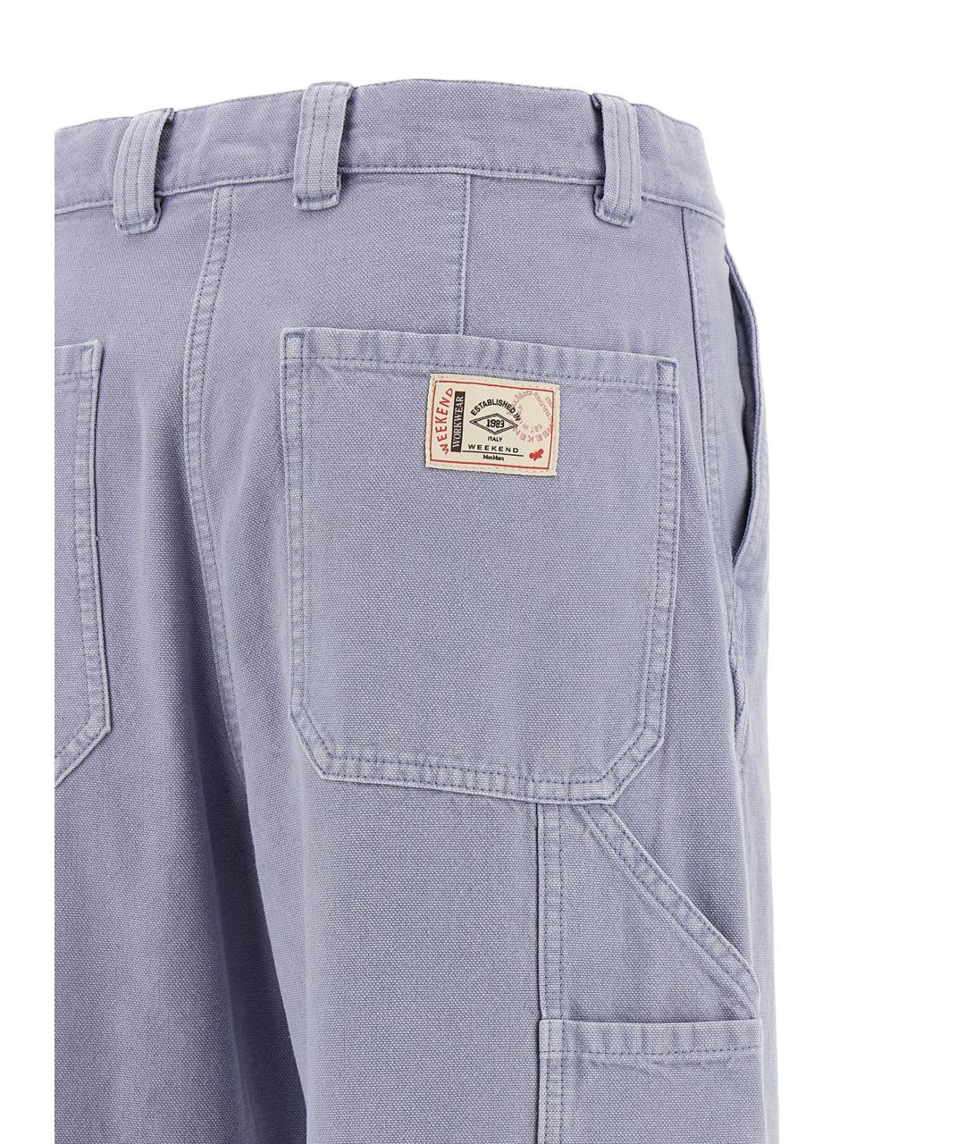 WEEKEND MAX MARA Фиолетовые хлопковые прямые брюки, фото 4