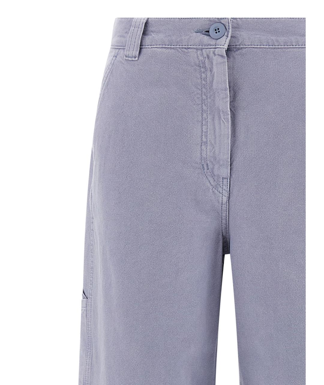 WEEKEND MAX MARA Фиолетовые хлопковые прямые брюки, фото 3