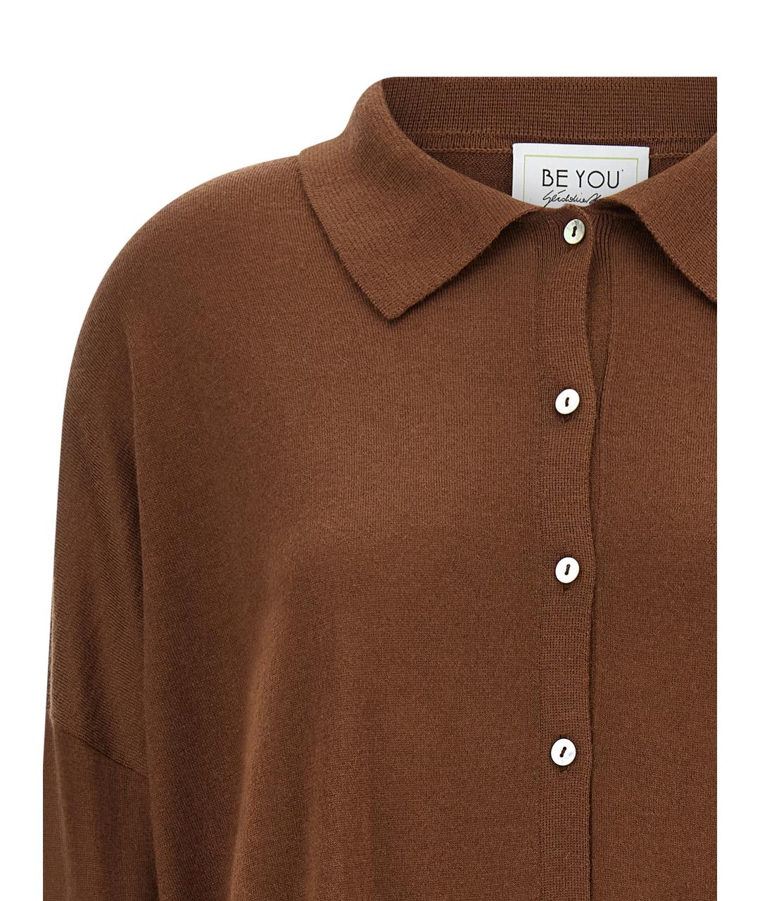 BE YOU Коричневый кашемировый кардиган, фото 3