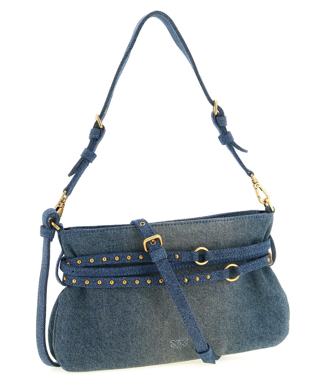 PINKO Синяя хлопковая сумка через плечо, фото 2