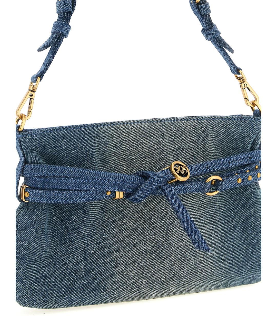 PINKO Синяя хлопковая сумка через плечо, фото 3